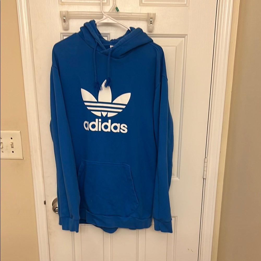 Adidas Men's Blue Trefoil Hoodie